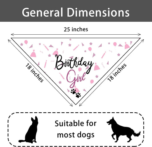 Dog Birthday Bandana Dog Birthday Girl Happy Birthday Dog Bandana for Girls Pet Accessories for Dog Lovers Birthday Bandana for Large Dog Girl Dog...