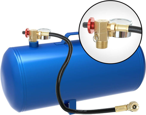 Hromee Air Tank Repair Kit w/Safety Valve, Pressure Gauge and 4 Feet Air Tank Hose Assembly kit for Portable Carry Tank...