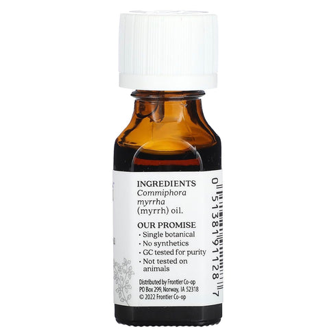 Aura Cacia 100% Pure Myrrh Essential Oil, 0.5 fl. oz, Balsamic, Warm Spicy Aroma, Centering & Meditative Restoring Myrrh Oil...