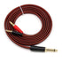 6.35mm TS to Banana Plug Speaker Audio Cable,Gold-plated 1/4 TS Speaker Wire Cord to Dual 4mm Banana Plugs Audio Cable OFC HiFi Speaker Wire for D...