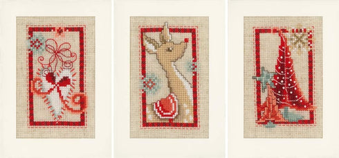 Vervaco Counted Cross Stitch Greeting Card Kit Christmas (Set of 3) PN-0154080...
