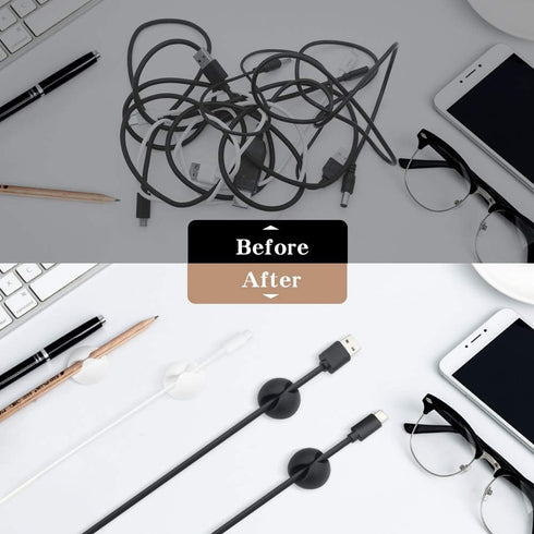 Cable Clips White 9 PCS, Phone Charger Cord Holder, Cable Cord Management for Desk, Office and Nightstands, Mixed Sizes......