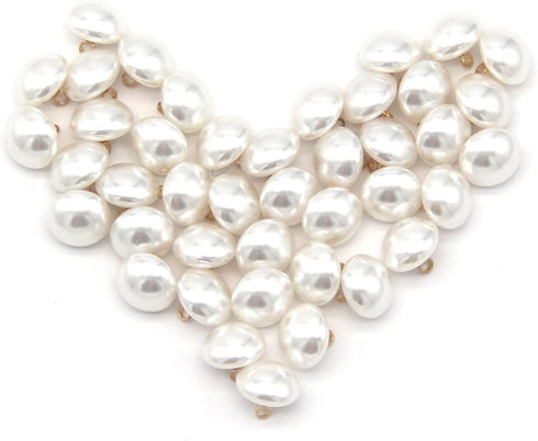 10mm Mushroom Semicircle White Faux Pearl Buttons for Sewing, Shirts, Skirts, Wedding Dresses, Jewelry Decorations, DIY Crafts (40pcs 10mm(0.394in...