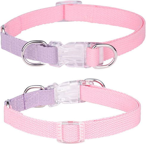 Pink Series Dog Collars, Adjustable Collars with Bling Rhinestone Crystal Diamond Spike Rivet Colorful Flowers for Xsmall Small Medium Dog Cat Pup...
