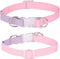 Pink Series Dog Collars, Adjustable Collars with Bling Rhinestone Crystal Diamond Spike Rivet Colorful Flowers for Xsmall Small Medium Dog Cat Pup...