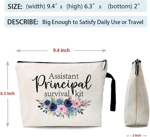 Assistant Principal Survival Kit Cosmetic Bag?Assistant Principal Gift ?Thank you Assistant Principal Gift?Assistant Principal Retirement Gift? Gr...