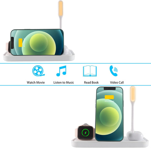Wireless Charger, 4 in 1 Qi-Certified Fast Charging Station for Apple Watch Airpods Pro iPhone 121111proXXSXRXs Max88 Plus, Foldable Wireless Char...