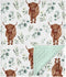 Highland Cow Eucalyptus Leaf Minky Baby Blanket Dotted Backing Boy Girl Gift, Western Farm Animal Yak Double Layer Flannel Nursery Bed Blankets, S...