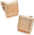 PinkGold Metal Textured Cuff Links Luxury French Tuxedo Shirt Cufflinks...