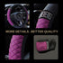 Bling Leather Steering Wheel Cover,15 Inch Soft Leather Car Wheel Cover with Colorful Crystal Diamond,Universal Non-Slip Auto Elastic Steering Whe...