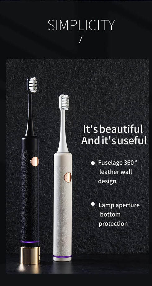 Sonic Electric Toothbrush for Adults,Rechargeable Electric Power Toothbrush 4 Sonic Toothbrush Heads,IPX7 Waterproof 4 Modes,Smart Timer,Black...