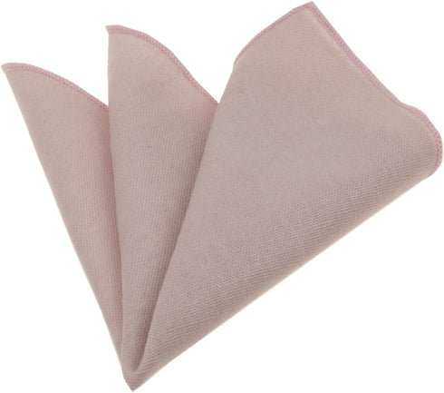 Mens Solid Linen Tie Set : Slim Necktie with Matching Pocket Square (Pale Blush Pink)...