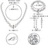 EVER FAITH Simulated Pearl Crystal Bridal Necklace Earrings Bracelet Set Clear...