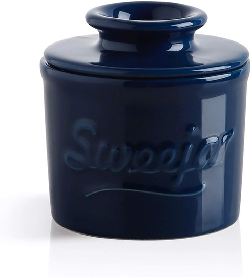 Sweejar Porcelain Butter Crock Keeper, French Butter Dish Keeps the Butter Fresh Soft & Spreadable, Serving Butter Easy for Bread Lovers Breakfast...