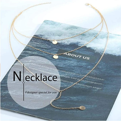 Fashion Layered Long Necklace Coin Pendant Necklace Chain Charm Necklace Jewelry for Women...