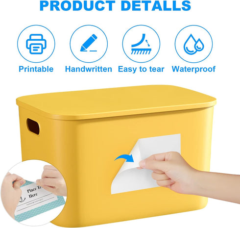 MaxGear 4x6 inch Removable Labels 100 Pcs, Water/Oil/Tear Resistants No Residue for Home Packing Box and Storage Bins, Matte White Paper Sheets, P...