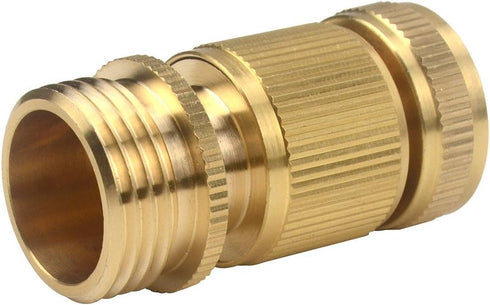 Set of Brass Male and Female 3/4 Inch Water Hose Quick Connect Fitting Garden Quick Release Hose Connector...