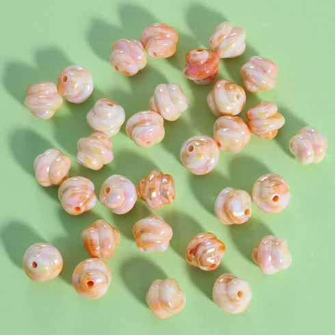 Firstmeet 30pcs Tiny Satin Luster ABS Beads Twisted Loose Spacer Beads for Jewelry Making Bracelets Earrings Necklaces DIY Crafts(DIY-1032-Light O...