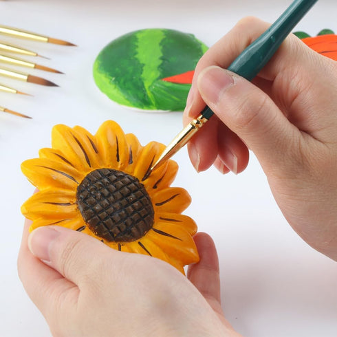 Transon 15-Piece Fine Detail Miniature Painting Brush Set for Acrylics, Watercolors, Crafts, Rocks & Face Painting...