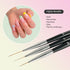 Winstonia Striping Nail Art Brushes for Long Lines, Details, Fine Designs. 3 pcs Striper Brushes with Caps - AMAZING TRIO...
