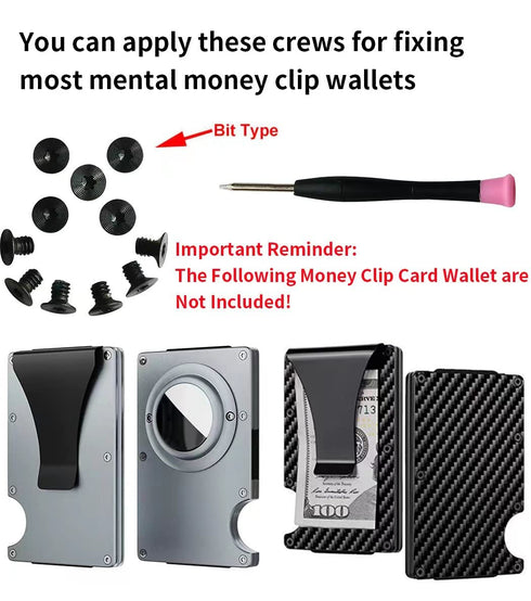 Replacement Screws and Screwdriver for Minimalist Wallet Wallet Screws for Slim Wallet Wallet Accessories (Basic Black)...