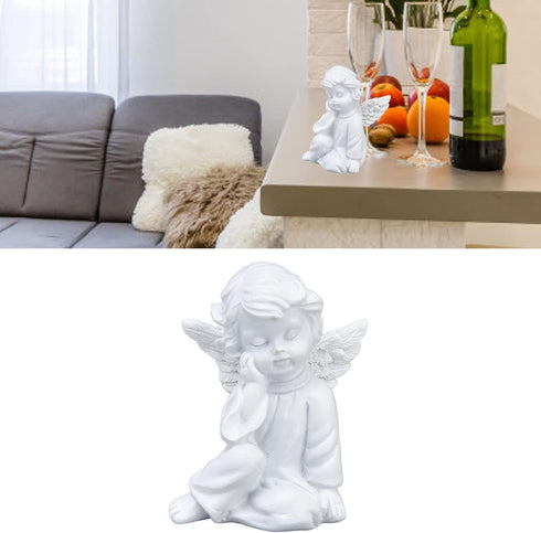 Hapivida Cherub Statue, 2.2×2.4in Resin Cherubs White Angel Statue Figurine Garden Sleeping Cherub Statue Sculpture for Indoor Outdoor Home Decora...
