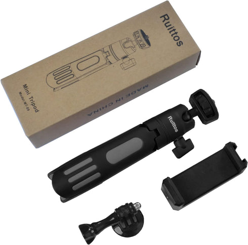 Phone Tripod Stand, Ruittos Vlogging Tripod, Selfie Stick Tripod, Go pro Extendable Tripod for iPhone, Webcam, Desktop, Sony, Go Pro, Travel 11.5i...