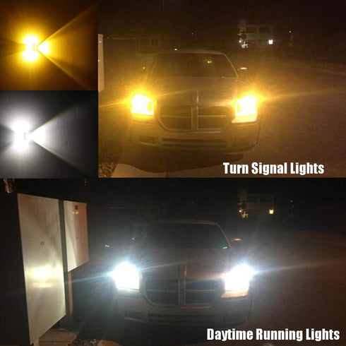 iBrightstar Extremely Bright 3030 Chipsets 7443 7444NA Switchback LED Bulbs with Projector Replacement for Daytime Running Lights/DRL and Turn Sig...