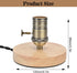 Tissting Vintage Wooden Lamp Base E26/E27 Table Lamp Holder with Dimmable Button Adjust Brightness Mini Short Desk Lamp Exposed Bulb Base with US ...