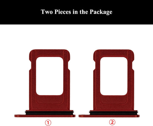 2 Pieces Sim Card Tray Holder with Waterproof Rubber & Eject Pin Replacement for iPhone 12 6.1 Inch (Red)...