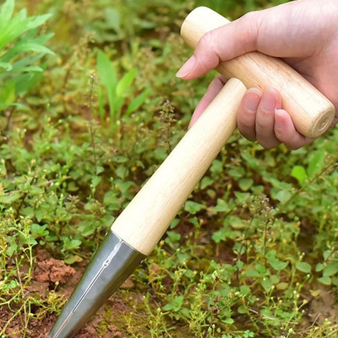 Hemoton 2pcs Gardening Hole Punch Gardening Hand Seeder Tool Seeding Gardening Tool Wood Dibbler Dibber Garden Tools Garden Hole Puncher Wood Tool...