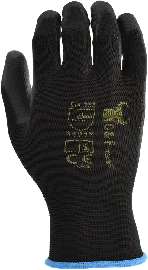 12 PAIRS Men Work Gloves – Lightweight Grip Gloves for Work Available In 4 Sizes – Polyurethane Rubber Coated Gloves - Touchscreen Tactical Gloves...