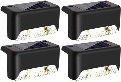 Solar Lights for Outside, 4 Pack Solar Deck Lights Outdoor, Waterproof Fence Solar Lights for Fence, Patio, Garden, Pathway...