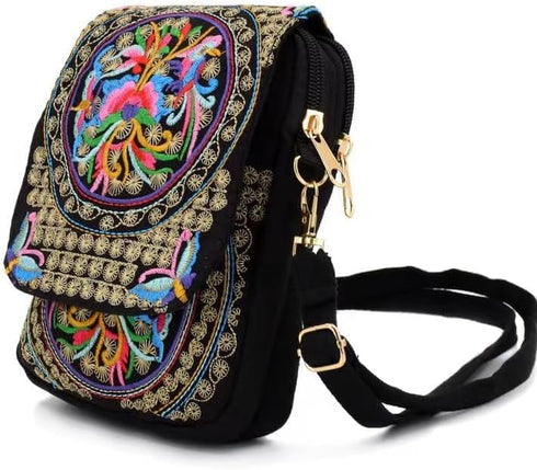 Vintage Embroidered Cell Phone-Purse -Small Crossbody Bag Coin Wallet,Women Mini Ethnic Travel Shoulder Bags Handbag Pouch...