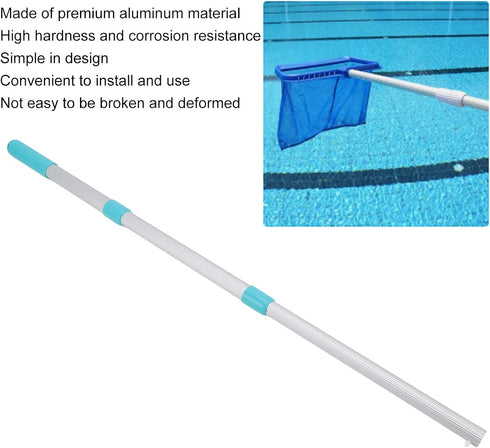 CHICIRIS Pool Skimmer, Pool Net with 3 Section Pole, 38.6 inch Pool Skimmer Net with Pole, Telescopic Aluminum Pole for Cleaning Pool, Pond, Spa a...