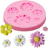 Flower Resin Mold 2 Pcs, Flower Chocolate Silicone Mold, Fondant Flower Molds for Cake Decoration Candy Cupcake Topper Cake Polymer Clay Crafts Ep...