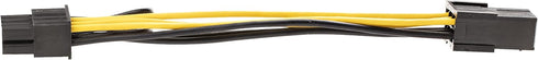 StarTech.com PCI Express 6 pin to 8 pin Power Adapter Cable - Power cable - 6 pin PCIe power (F) to 8 pin PCIe power (M) - 6.1 in - yellow - PCIEX...