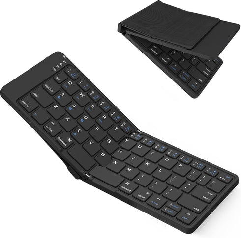 Foldable Bluetooth Folding Keyboard No-Gaps with Magnetic Lock, Whisper-Quiet Typing and Assisted Opening Hinge, Easy-Switch up to 3 Devices, KF65...