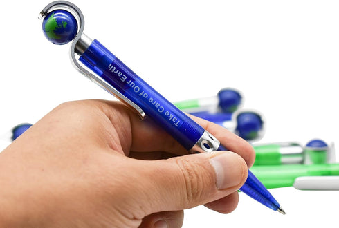 Maydahui 30 Pcs Cute Earth Pens Retractable Earth Globe Spins Pens Tellurion Shape Ballpoint Pens Black Ink Novelty Earth Day Favor Pens for Stude...
