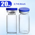 20ml Sealed Empty Vials for Injection, Transparent Glass Vials Self-Healing Injection Port, Liquid Sample Storage Vial with Caps(10pcs)...