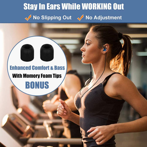 Wired Over Ear Earbuds for Kids Women Small Ears, Sport in-Ear Headphones Earhook Earphones for Running Exercise Jogging, Ear Buds with Case Micro...