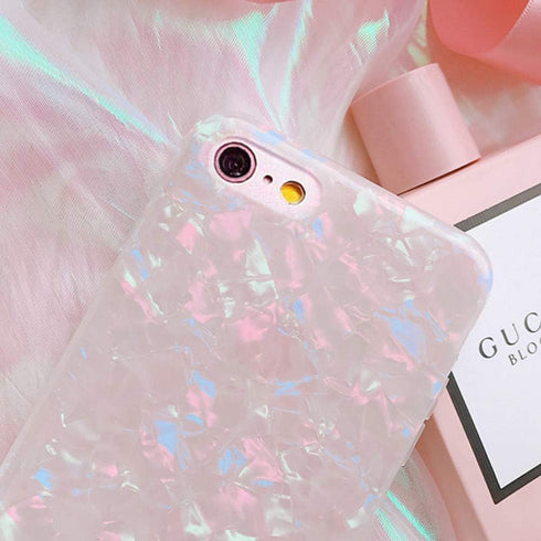 Cute Case for iPhone 7 / iPhone 8, Girls Women Glitter Translucent Shell Pattern Design Clear Slim Soft Silicone Rubber TPU Phone Case Cover Compa...