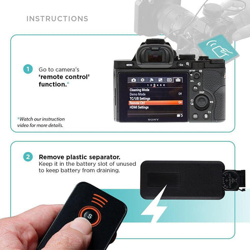 Foto&Tech IR Wireless Remote Control Compatible with Sony A7R IV III II,A7III A9 A7 II A7 A7R A7S A6600 A6500 A6400 A6300 A6000 A55 A65 A77 A99 A9...