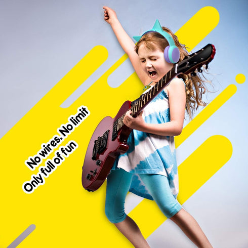 gorsun Bluetooth Kids Headphones with Microphone,Children's Wireless Headsets with 85dB Volume Limited Hearing Protection,Stereo Over-Ear Headphon...