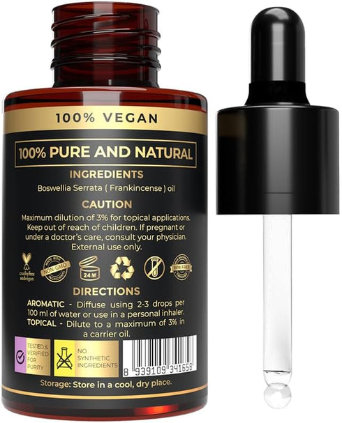 Frankincense Essential Oil for Body Comfort - 100% Natural Organic Frankincense Oil for Skin - Frankincense Essential Oil Organic for Face & Diffu...