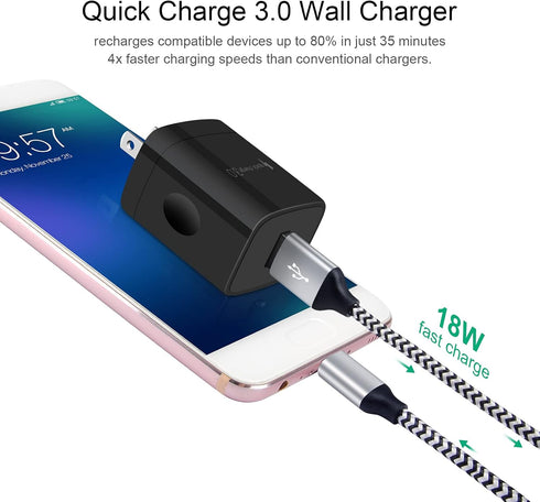 USB C Fast Charger for Samsung Galaxy A55 A35 A15 S24 S23 S22 S21 S20 5G FE Plus Ultra S10 S10e S9 S8 Note 20 10 9 8 A53 A32 A42 A52 A13 A14, Z Fo...