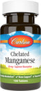 Carlson - Chelated Manganese, 20 mg, Superior Absorption, Healthy Metabolism, Bone Support & Brain Health, 100 Tablets...