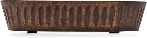 Mango Wood Decorative Bowls for Home Décor, Decorative Long Wooden Bowl for Table Centerpiece (10" x 6" x 2")...