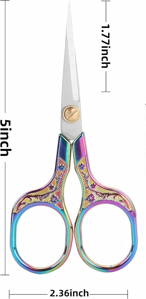 embroidery scissors, ultra sharp blades, craft sewing scissors, stainless steel multi-purpose beauty scissors, suitable for office, home, and kitc...