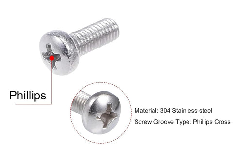 M5x8mm Machine Screws, Pan Phillips Cross Head Screw, Nickel Plated Carbon Steel Fasteners Bolts, 200Pcs...